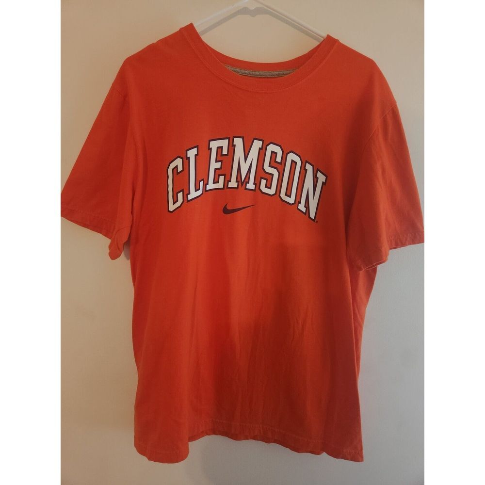 Clemson Tigers Shirt Adult Large Orange Blue Football Athletic Nike Tee